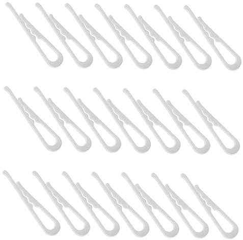 Amosfun 200pcs Plastic Shirt Fixing Clips, White Clothes Clips for Shirts and Aprons, Strong Wear Resistant Plastic Fasteners for Laundry Storage and Organisation