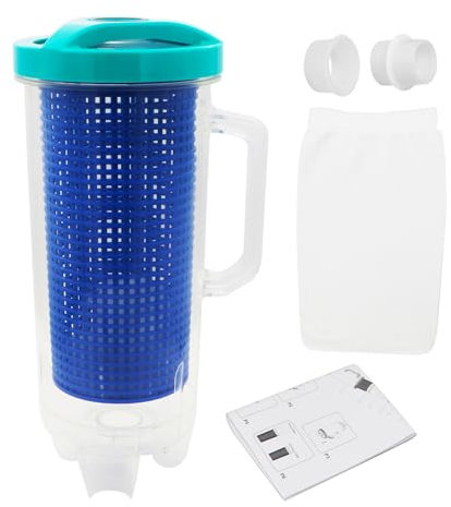 Blauer großer Pool-Laubkanister-Fänger für Pool-Staubsauger, Inline-Pool-Filterkanister, kompatibel mit Hayward Pool-Staubsauger, mit Netzkorb zum Absaugen, automatische und manuelle Poolreiniger