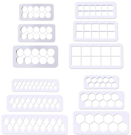 36 PCS Geometric Cookie Cutter Set, Square Hexagon Round Rhombus Geometric Multicutter 4 Type 3 Size Biscuit Cutters for Fondant Biscuit Baking Baking Pastry