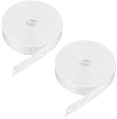 QUARKZMAN 2 st rullgardinsremmar 6 m, 23 mm, för rullgardinsskruvlindare, yttermontering, dörrar, fönster, fönsterluckor, remband, vit