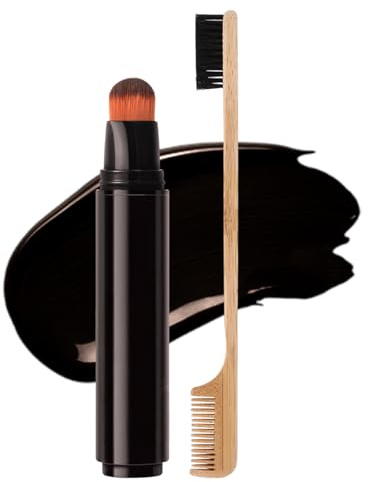 CHSEEO Root Touch Up Set - Hair Dye Comb Colour Stick with Brush, Cover up Hairline & Grey Hair Precisely & Naturally, Women & Men's Sweatproof & Portable Hair Coverage Concealer - Dark Brown Color