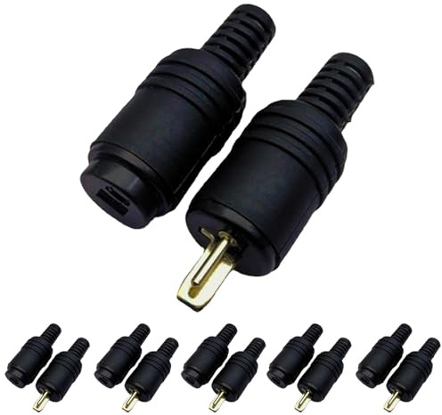 Trpoey 12 Stück 2-Polige DIN-Lautsprecherstecker und -buchsen mit Schraubklemmen, 6 Paar HiFi-Lautsprecherkabelstecker (männlich/weiblich) Kein Löten