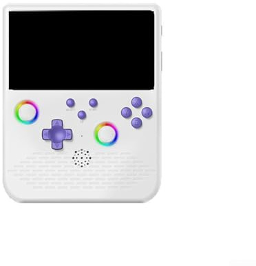 Consola de juegos portátil retro H5, IPS de 5.0 pulgadas mini para consola de juegos arcade con iluminación RGB para el hogar, viajes o relajación (blanco)