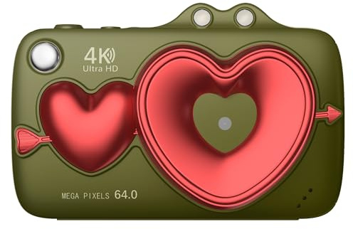 Gettimore Digital Camera with 64MP & 4K Video, 2.8-inch HD Flip Screen, Dual Front and Rear Cameras, WiFi Enabled for Photo and Vlog Capture Green