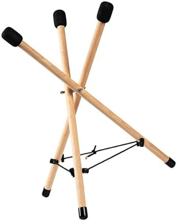 Treppiede pieghevole leggero per tamburo, struttura in legno, include custodie per il trasporto, accessorio per il supporto per tamburo in legno naturale