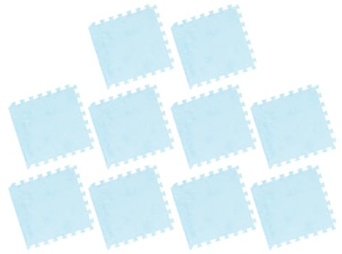 Generic Ineinandergreifende Plüsch-Bodenmatte Verhindert Verrutschen, Gemütliche Matte für Schlafzimmer, 10 Stück Verdickte Ineinandergreifende Teppichfliesen für Kinderzimmer, Spielzimmer, (hellblau)