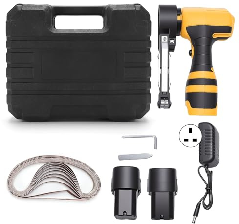 Cordless Belt Sander, 7000RPM Mini Belt Grinder with Variable Speed, 1500mAh Battery and Charger, Portable Sanding Tool for Wood Metal Plastic