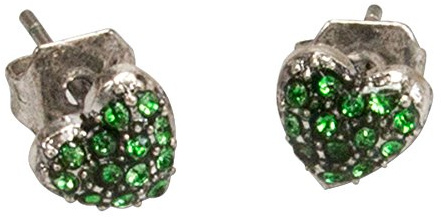 Alpenflüstern Trachten-Ohrstecker Strass-Herz mini - Damen-Trachtenschmuck, Trachtenherz mit Strass-Steinen in traditionellen Farben DOR036