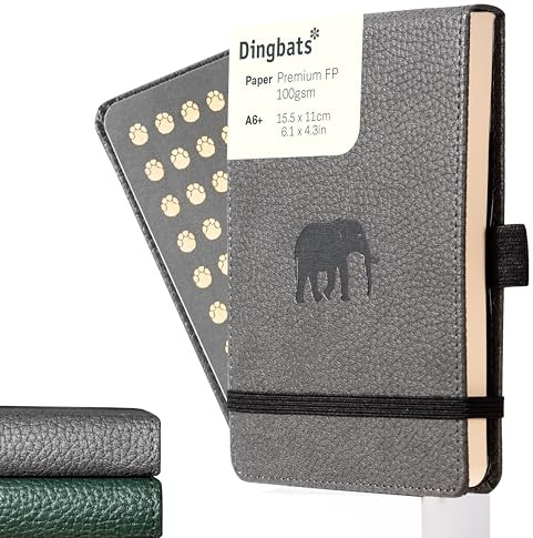 Dingbats* - Tierwelt Reporter Notizbuch A6 Blanko - Hardcover PU Leder Journal für Arbeit, Reisen - Elastischer Verschluss, Stifthalter, Lesezeiche