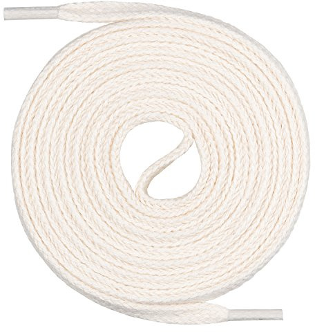 Mount Swiss Lacets Premium, 1 paire de lacets plats, 100% coton, indéchirables, largeur 7 mm, longueur 45‑200 cm 120 cm ecru