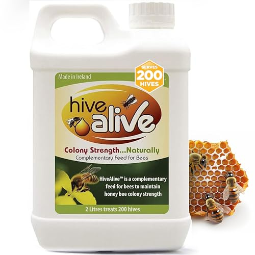 HIVE ALIVE Bee Food Supplement - Honey Bee Liquid Feed Enhancer - Beekeeping Autumn Spring Feeding - Lower Winter Mortality, Improve Colony Health, Honey Production (2L, 200 Hives)