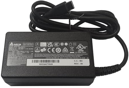 Delta Electronics USB-C Compatible with Asus ADP-45EW B, ADP-45EW A, ADP-45XE B Chromebook CZ11 CZ1104 CZ1104F CZ1104C CZ1104FM2A Adapter 65W Charger Power Supply Power Cord UK Shipping