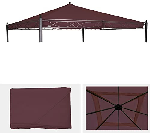 Ersatzbezug für Dach Pergola Pavillon Cadiz 4x4m - rot-braun