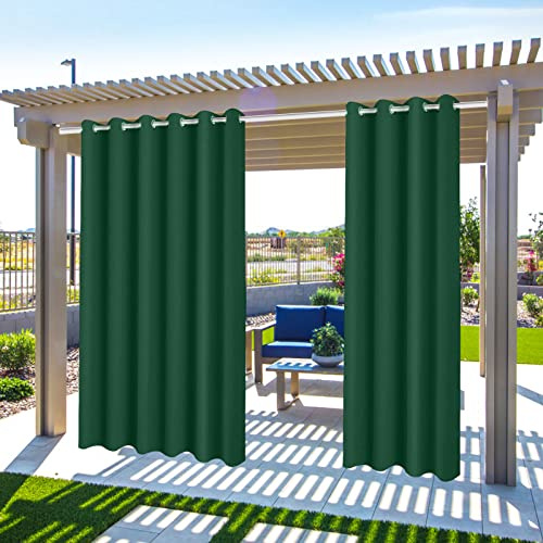 MINGPINHUIUS Gazebo Patio Outdoor Curtains Waterproof (52x93.7, 2 Panels) | Garden Blackout Curtains, Thermal Insulated Sun Shades Eyelet Window Blinds for Pergola Porch Pool Balcony Living Room