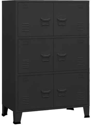 vidaXL Lagerschrank Industrial Schwarz 75x40x115 cm Metall