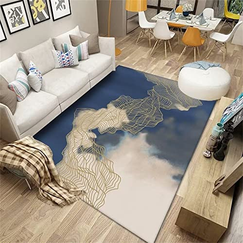 RUGMRZ Deko Für Balkon Schlafzimmer Wohnzimmer Netz rot voller geometrischer Abstraktion Auslegware Kinderzimmer blau kinderspiel teppich kinderzimmer teppich jungen deko für balkon teppich babyzimmer
