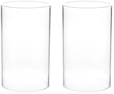 MAGICLULU Transparenter Glaszylinder Ohne Boden Kerzenhalter 20X8 Cm Windlicht Ersatzglas Für Wohnzimmer Hochzeit Tischdekoration