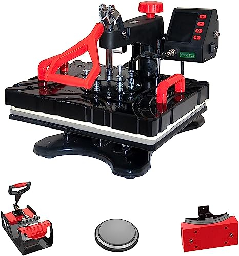 Pressa per Camicie, Macchina per Sublimazione Digitale Professionale per pressa a Caldo, trasferimento Multifunzionale 5 in 1, per Magliette, Tazze, Berretti