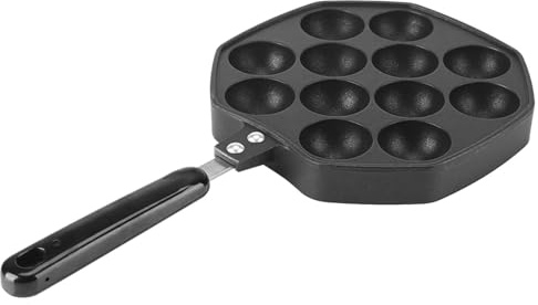Cocoarm Poêle Takoyaki 12 trous, poêle à griller Takoyaki en fonte antiadhésive Takoyaki Maker Pan Poêle en fer pour la cuisson des boules de poulpe, des boulettes d'œufs, en aluminium