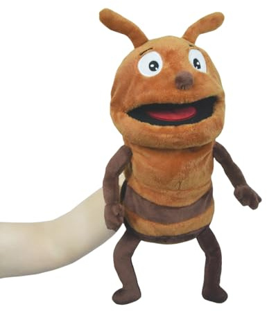 lilizzhoumax Handpuppe Ameise Kuscheltier Tier Ameise Handpuppe aus Plüsch Kawaii Niedliches Rollenspiel interaktives Früherziehungsspielzeug für Kinder Geschenk Insekt Tiere