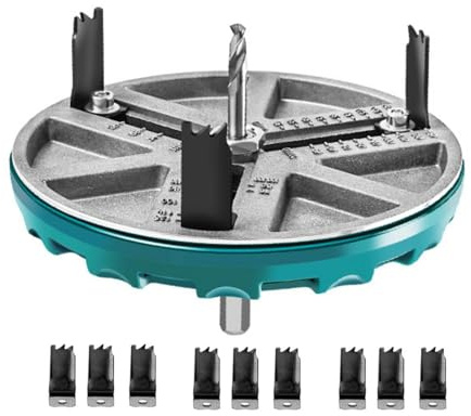YWBL-WH Herramienta de Sierra de Redonda Sierra de Ajustable Sierra de Perforación para Carpintería Diámetro de 1,8 a 5 Pulgadas para Madera, Madera Contrachapada, Plástico