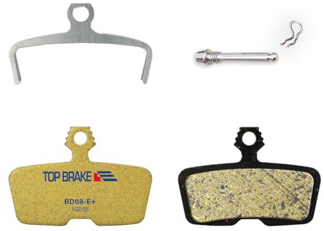 TOP BRAKE Disc Electric Bike Brake Pads for AVID SRAM Code R/RE/RSC Guide RE | E-Bikes, E-MTB, Bike Parking | E-Bike Compound,Long Lasting,Premium E+ Version,Gold (PIN Included)