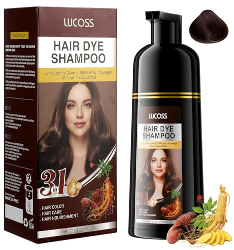 Dunkelbraun Haarfärbeshampoo für Männer & Frauen, Semi-permanente Black Hair Shampoo, Instant Hair Color Shampoo, Einfach & schnell Haarfarben Shampoo Haarfärbemittel Haarfärbung langanhaltende Farbe
