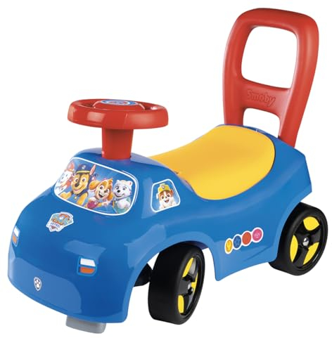 Smoby Paw Patrol Rutscher – wendiges Kinderfahrzeug mit Hupenlenkrad – Rückenstütze, Staufach, Kippschutz – für Kinder ab 10 Monaten