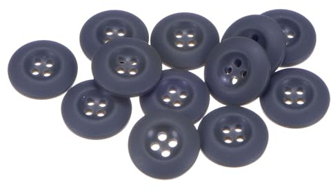 QUARKZMAN 12 Stück Knöpfe 20mm Runde Bastelknöpfe Dunkelblau Matte Harz Nähknöpfe 4-Loch zum Annähen Basis Button für Handwerk Scrapbooking Dekor Kleidung Mantel Blusen Hemden Hosen Jacken