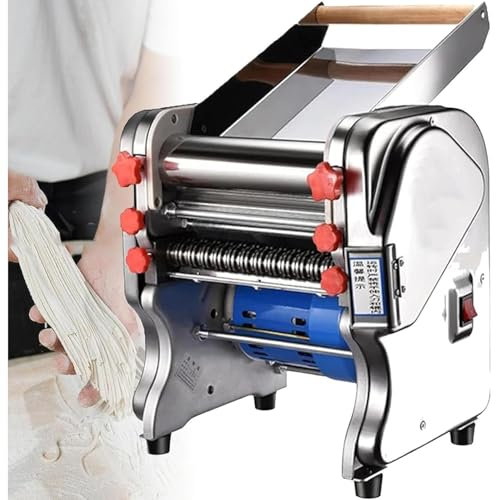 GXLDIANPU Macchina per Pasta Elettrica da 550 W, Macchina per Tagliatelle Automatica, Spessore Impasto 0,1-5 Mm, con Coltello per Tagliatelle, per Uso Domestico E Commerciale