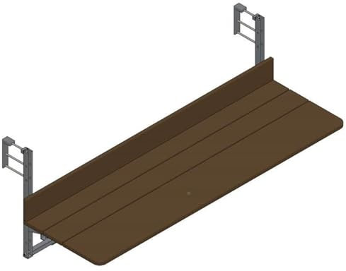 Klapptisch Klappbarer Außen-Beistelltisch mit Geländer, klappbares Balkon-Deck-Regal, 5 verstellbare Hängeregale, Pflanzenständer für Terrasse, Garten, einfache Montage (Farbe: Kaffeefarbe, Größe: