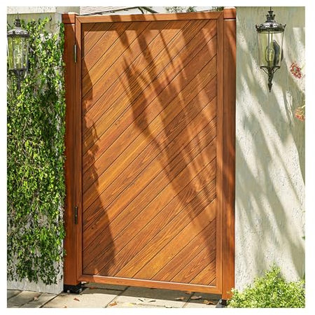 Cancello da giardino in legno per decorazione cortile esterno con colonna marrone finitura legno 80x100cm