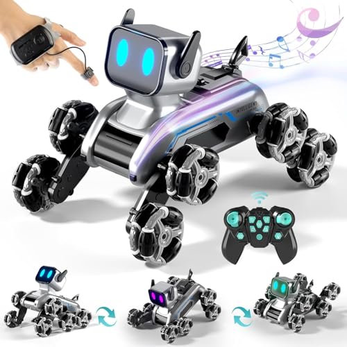 lerrbo Fernbedienung Roboter Jungen Spielzeug 6-8, 8WD Geste Sensing Stunt Rc Roboter Hund für Kind Jungen 8-12, RC Auto Roboter Spielzeug für Jungen 5-7, Jungen Weihnachten Geburtstag Geschenke 8-12