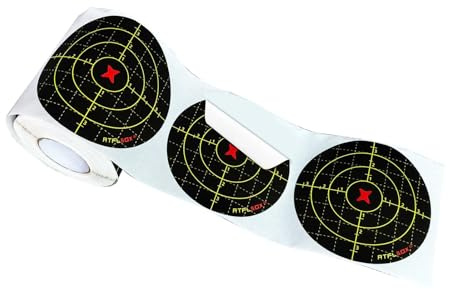 ATFLBOX 200pcs Splatter Shooting Target 4 Self-Adhesive Paper Targets with Fluorescent Impact Reactive Stickers for Pistol, Airsoft, Rifles, BB Gun Shooting Practice