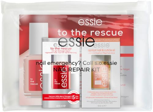 essie nail rescue Kit: Nagelöl apricot nail & cuticle oil + To the rescue Nagelpflege reparierender Nagellack