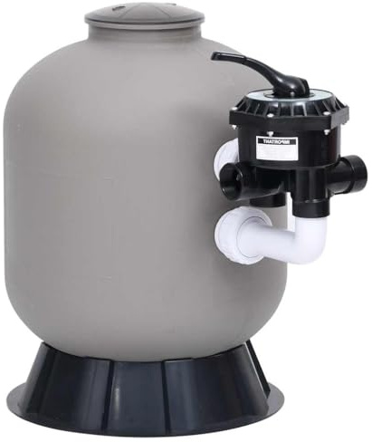 Tomostar Filtre à Sable, Cuve de Filtration Piscine avec vanne à 6 Voies Gris