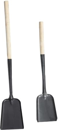 Mikikit 2 piezas Pala para con Mango de Madera Resistente al Agua Diseño Ergonómico y Práctico para Barbacoa y de Grande y Pequeño Fácil de Limpiar y Transportar