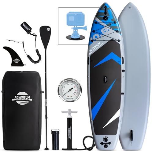 Tavola da SUP gonfiabile 329 cm – fino a 230 kg - Supporto per action camera - All-round, ultra stabile e manovrabile per principianti e intermedi, fitness, yoga e tempo libero - Grigio pietra