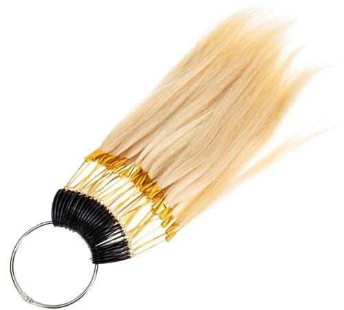 HOMSFOU Nuancier de Vrais Cheveux Beige en Cheveux Humains pour Test de Coloration et Décoloration, Kit de Test pour Barbiers et Formation en Coiffure