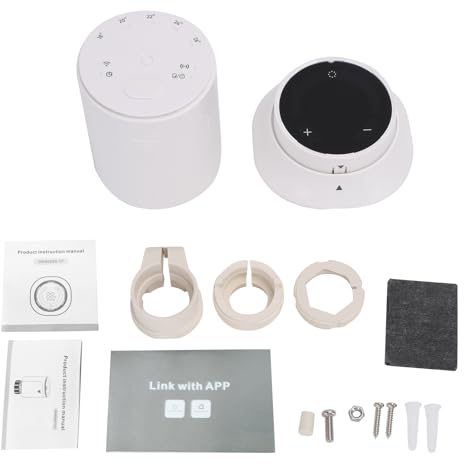 AUNMAS Gem TRV, Löstagbar Termostat med LED-pekskärm, Fjärrsensor, Smart Temperaturkontroll för Stora Utrymmen, Fungerar med -appen och Justerbara Inställningar (SEA889-WIFI(TY))