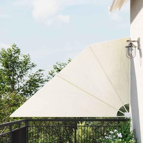 Faltbare Terassenmarkise Creme 160x240 cm als Faltbarer Windschutz für Balkon und Terrasse, Faltbarer Balkonfächer mit praktischer Faltkonstruktion und Sichtschutz