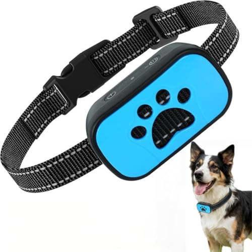 Anti Bark Collar for Dogs(Blue) Adjustable Vibration & Beep Modes | 7 Sensitivity Levels, Smart Sound Detection, Rechargeable & Comfortable Strap for Small Medium Large Dogs, Efficient