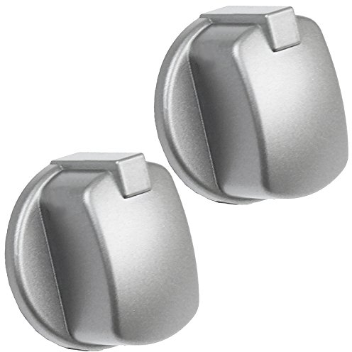 Spares2go Drehknopf Schalter Knopf kompatibel mit Indesit Herd Ofen (2 Stück, Silber/INOX)