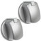 Spares2go Drehknopf Schalter Knopf kompatibel mit Indesit Herd Ofen (2 Stück, Silber/INOX)