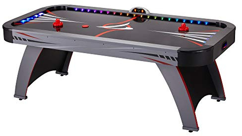 Fat Cat Volt 7 Foot LED Air Hockey Table for Adults with Dual Motor, Automatic Scoring, Music System, Hockey Table with Light Up Playfield