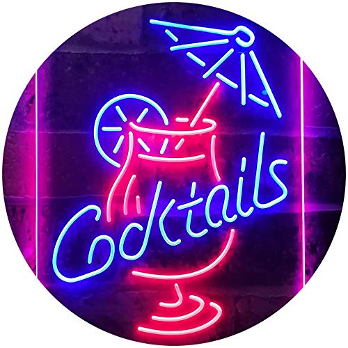 ADVPRO Cocktail Martini Umbrella Cup Dual Color LED Neon Sign Blue & Red 400 x 600mm st6s46-i3348-br
