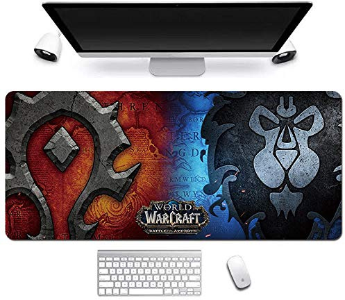 Mauspad World of Warcraft XXL Gaming Mauspad, 900x400mm Anime Mousepad, Höchstmaß an Präzision, extra stark vernähter Rand, gummierte Unterseite, Desktop Computer, A
