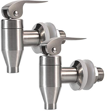 Stainless Steel Beverage Water Drink Dispenser Durable Replacement Push Style Spigot Faucet Food Grade Polished Finished,2 Pack