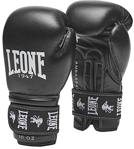 Leone 1947 Ambassador Gants de Boxe Unisexe pour Adultes, Noir, 16 oz