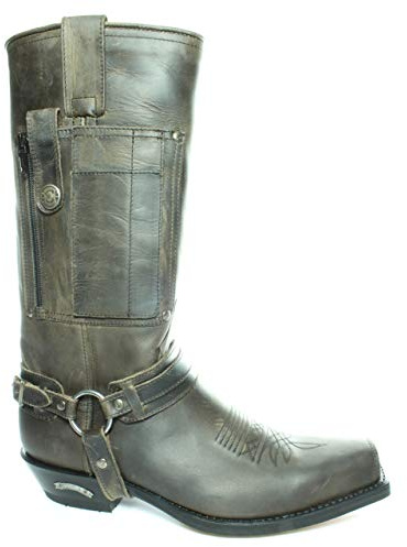 Sendra Boots 3604 Mad Dog Seta Graffiti Biker Western Cowboy Kängor Fyrkantig Tå Vinklad Häl Borttagbar Sporrpåse Handgjord Äkta Läder Stl 44
